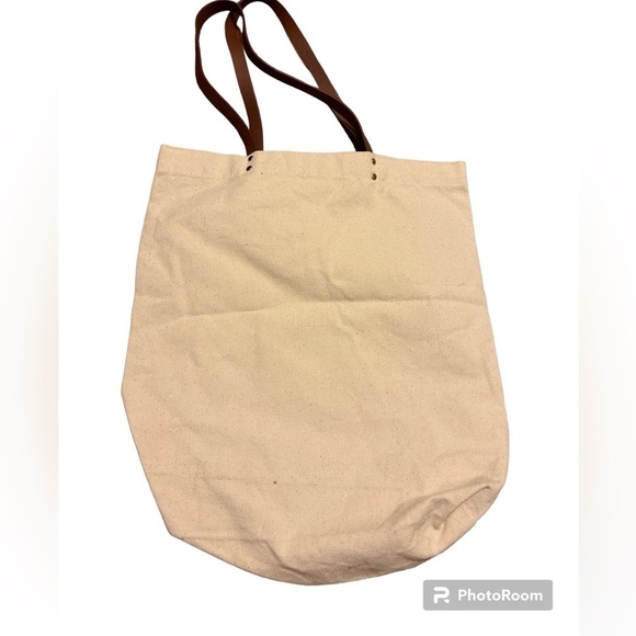 Funny saying canvas tote bag with leather straps | NWOT - Picture 2 of 4
